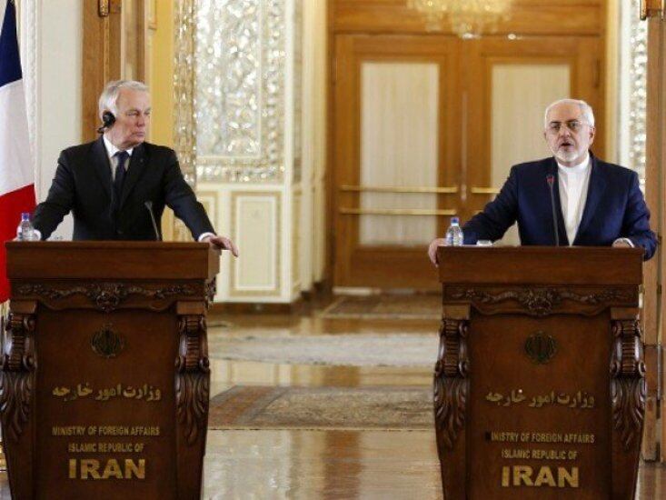 Los cancilleres de Francia e Irán, en Teherán.