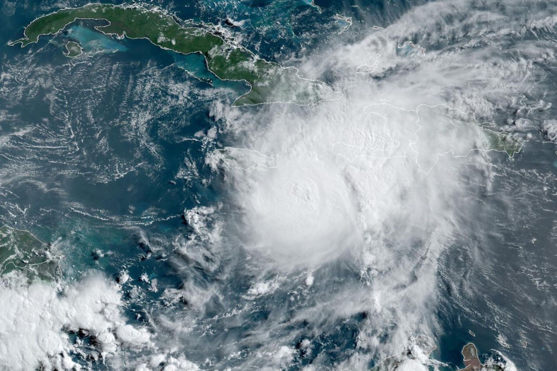 Imagen satelital del huracán Beryl el 3 de julio de 2024