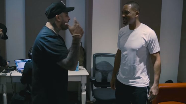 Will Smith y Ricky Jam durante la grabación del tema de la Copa del Mundo.