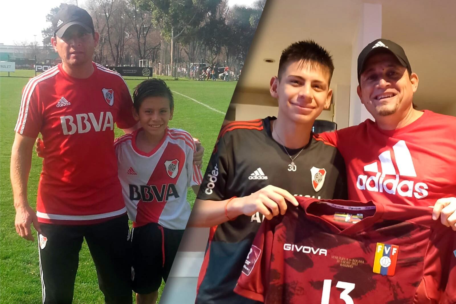 Daniel Brizuela y el Diablito Echeverri, una foto repetida con siete años de diferencia