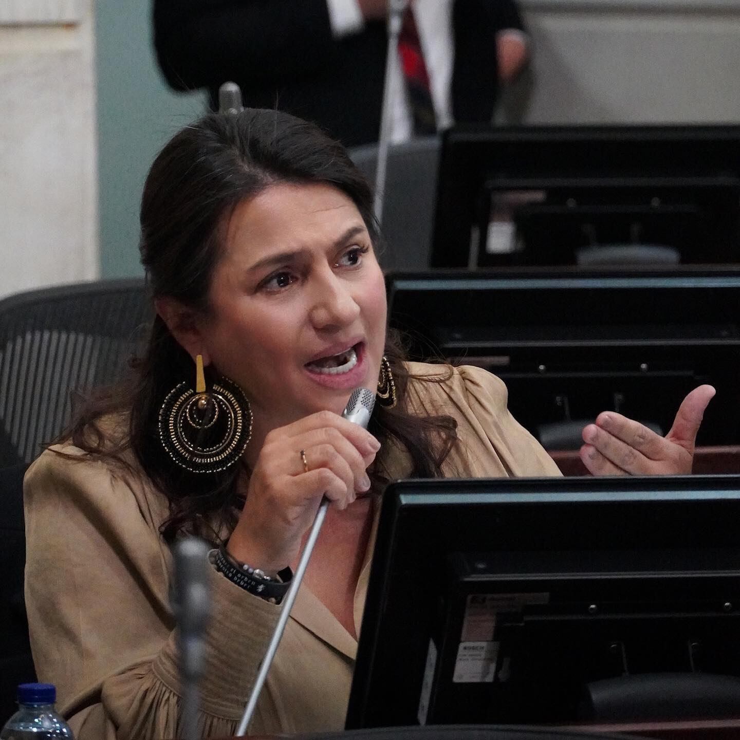 La senadora Paola Holguín (Centro Democrático) durante una intervención en el Senado, el 16 de agosto / Facebook de Paola Holguín