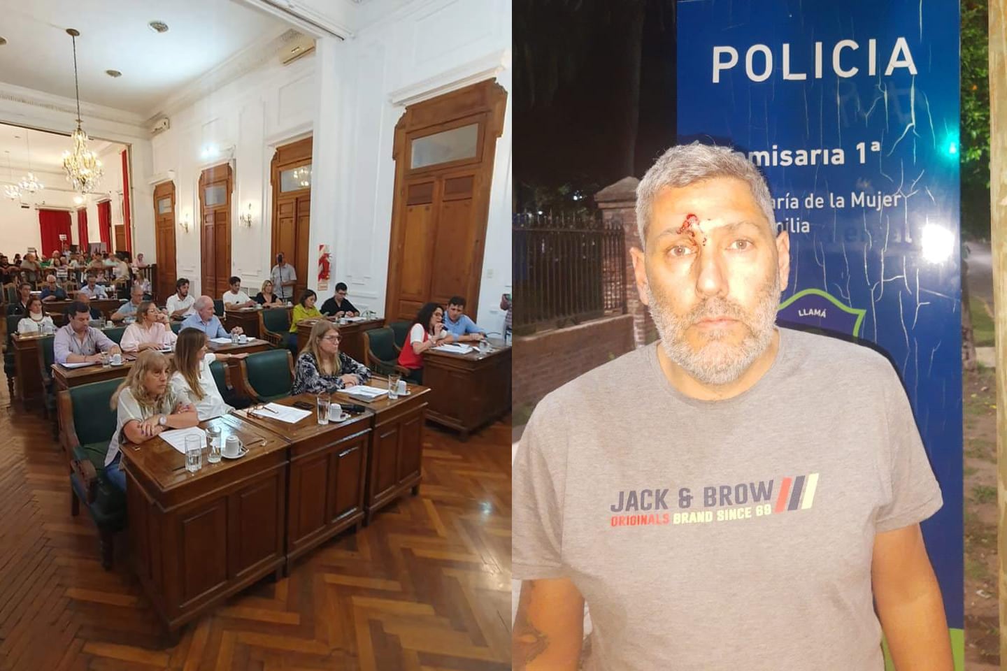 Germán Kohl es el nombre del militante radical que fue reprimido durante la fallida sesión del Concejo Deliberante. 