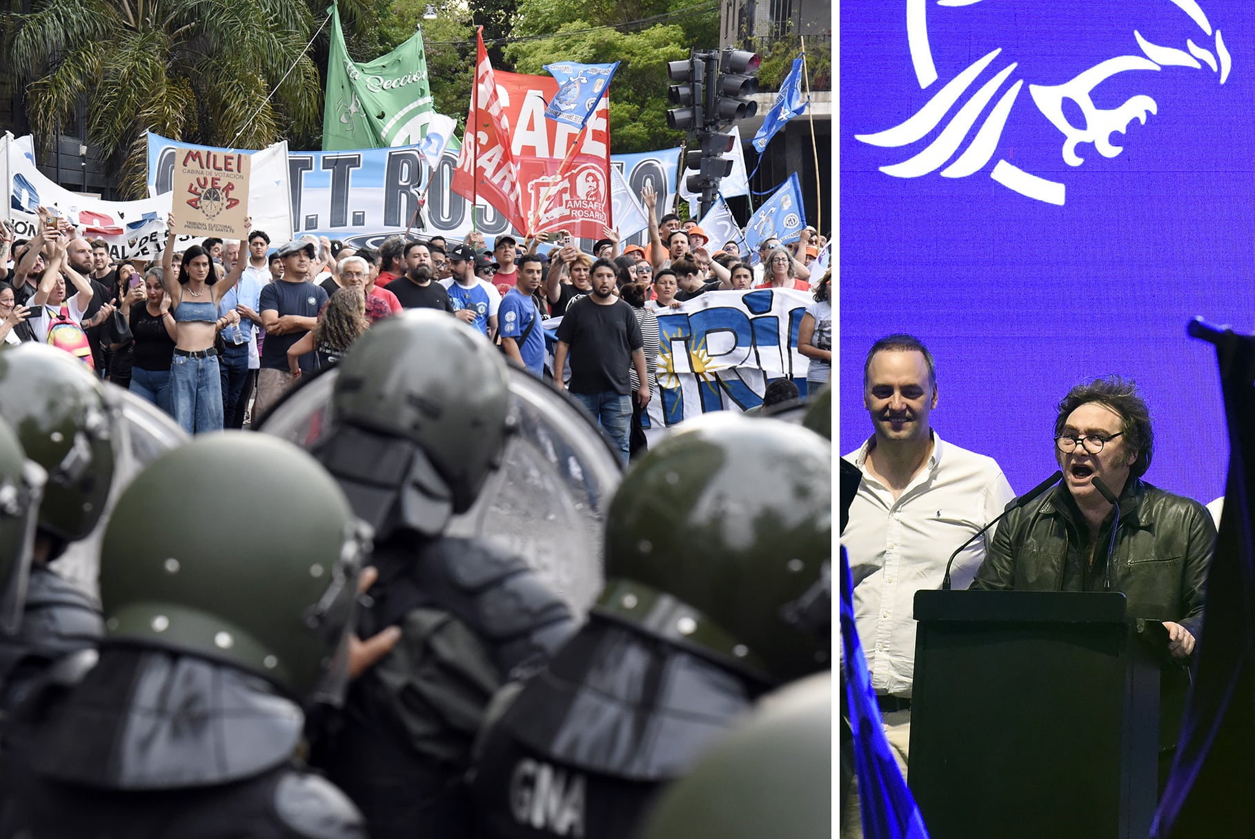 El repudio a la visita presidencial chocó contra la Gendarmería.