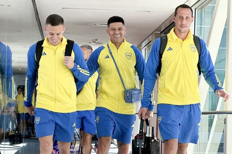 El Norby Briasco, Marcos Rojo y Cristian Lema, equipo de mate en mano.