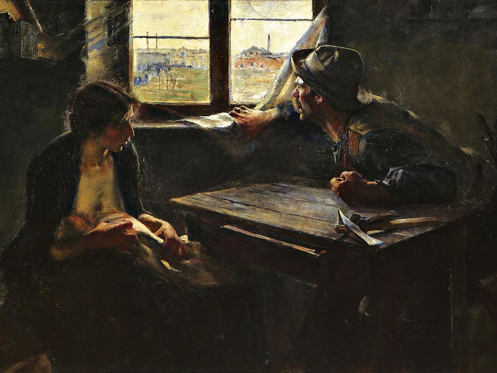 Sin pan y sin trabajo (1894),  Ernesto de la Cárcova.
