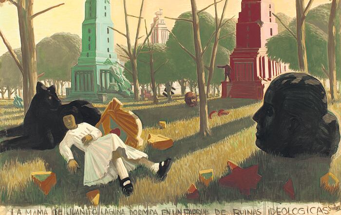 La mamá de Juanito Laguna..., detalle del óleo de Daniel Santoro.