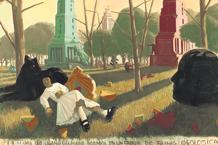 La mamá de Juanito Laguna..., detalle del óleo de Daniel Santoro.