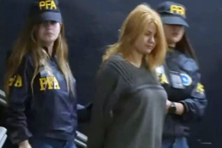 El momento en que Brenda Uliarte es detenida.