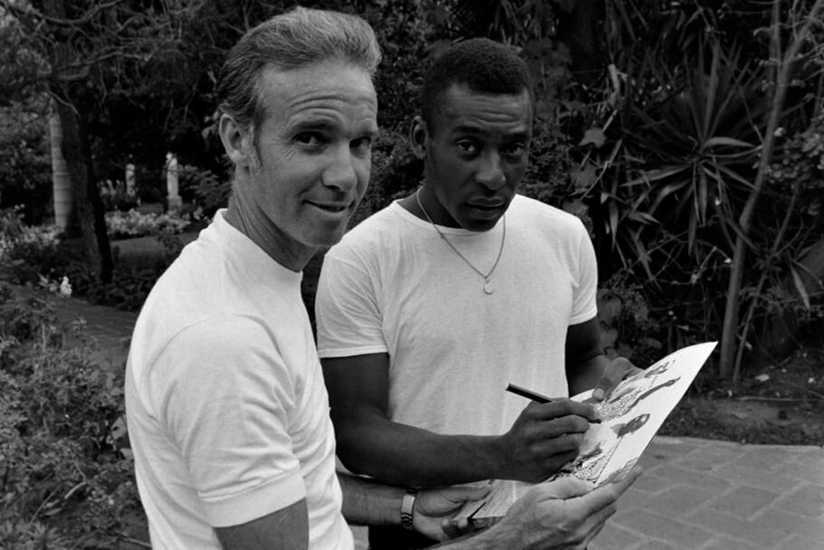 Zagallo y Pelé tirando facha. Compartieron delantera en el Mundial '58 y '62