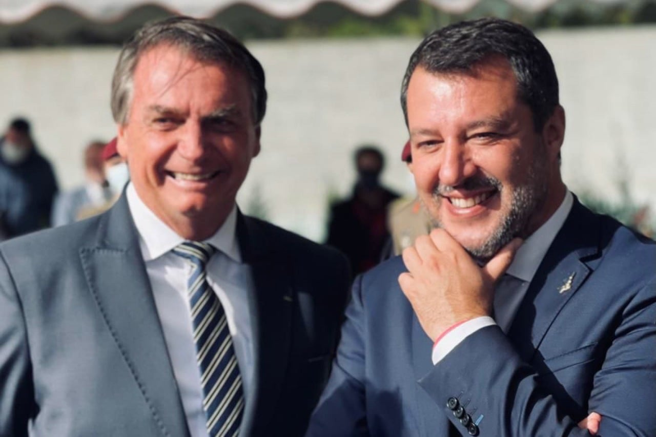 Los ultraderechistas Bolsonaro y Salvini, juntos en Italia.