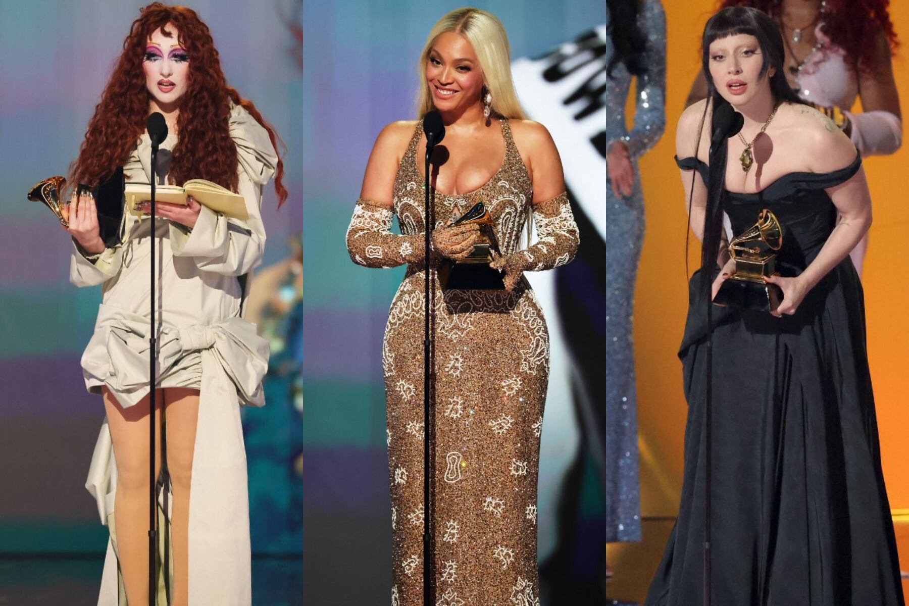 Las mujeres dominaron los Grammy: Chappel Roan, Beyoncé y Lady Gaga con sus premios