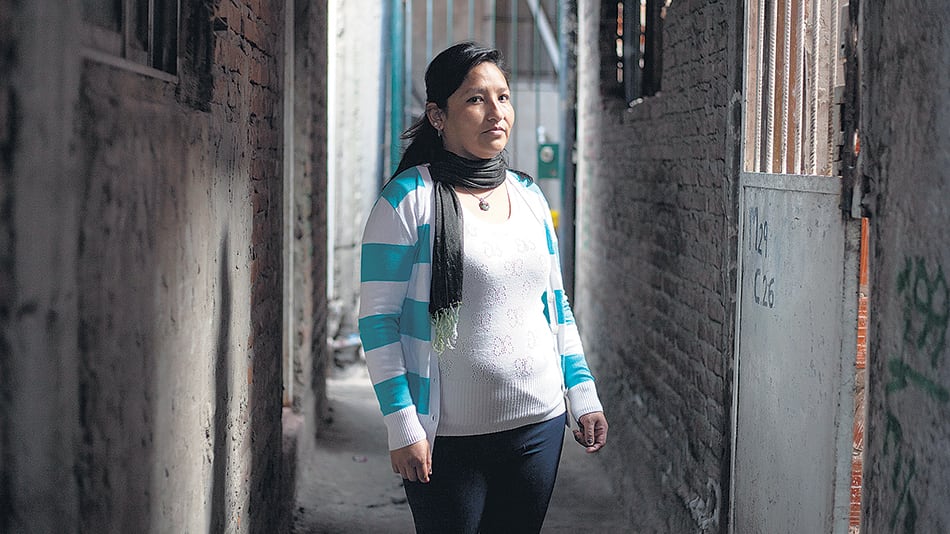 Karen Quiroz, mamá de dos chicos, en Lugano.