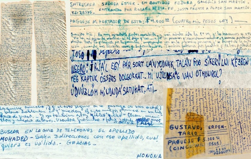 Fragmento de una de las cartas enviada por los presos durante la dictadura. 
