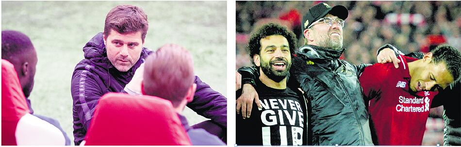 Mauricio Pochettino dirige al Tottenham y Jürgen Klopp conduce al Liverpool.