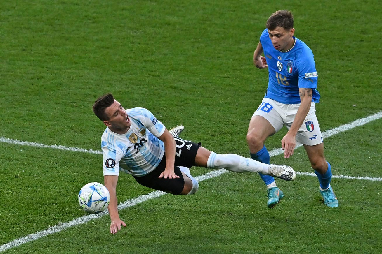 Giovani Lo Celso durante la Finalíssima contra Italia. El zurdo jugó un partidazo aquella vez