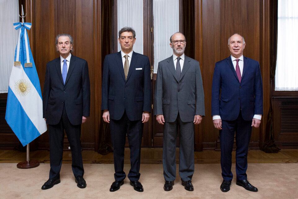 Juan Carlos Maqueda, Horacio Rosatti Carlos Rosenkrantz y Ricardo Lorenzetti, los jueces de la Corte Suprema.