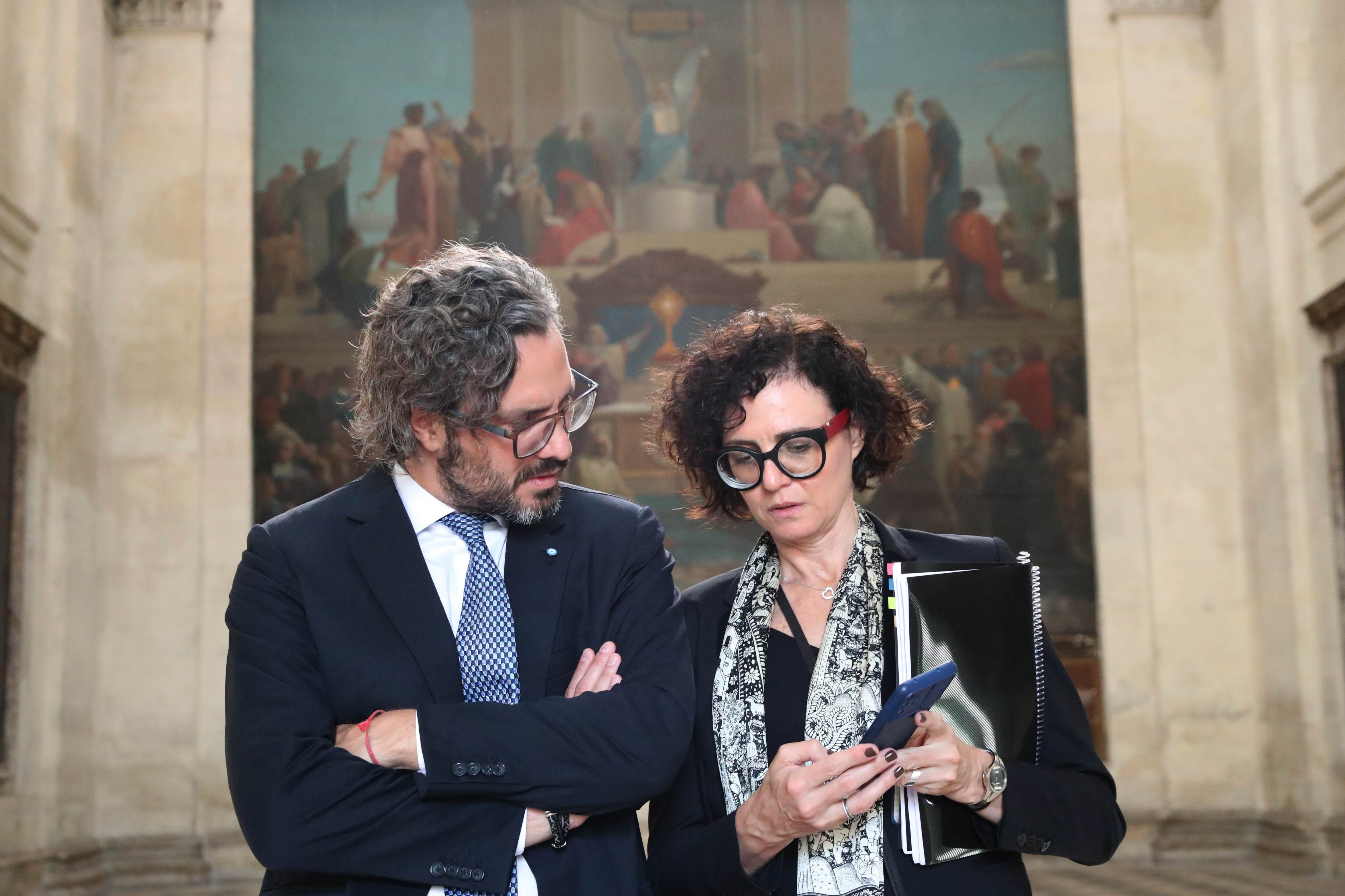 Santiago Cafiero y Cecilia Todesca participaron de la gira por Europa junto a Alberto Fernández. Foto: Cancillería.