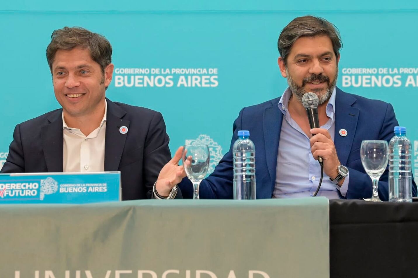 Axel Kicillof y el Jefe de Asesores, Carlos Bianco. 
