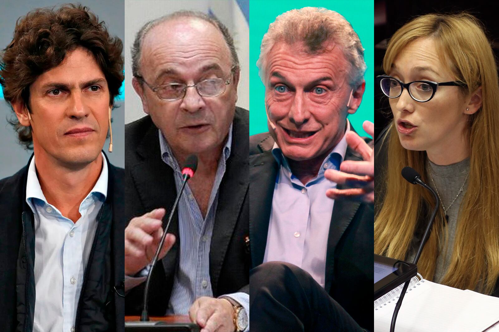 Lousteau, Moreau y Fernández Sagasti, en contra. Maurcio Macri, a favor.