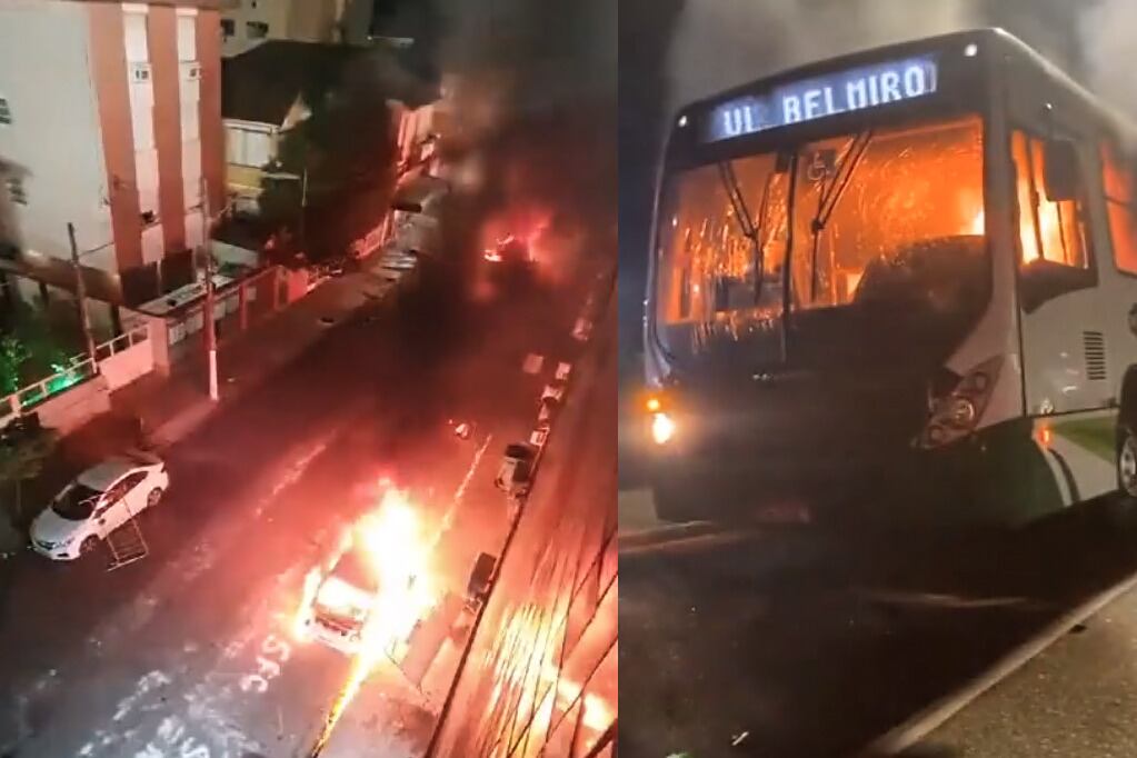 Las afueras del estadio de Vila Belmiro fueron el escenario de los destrozos