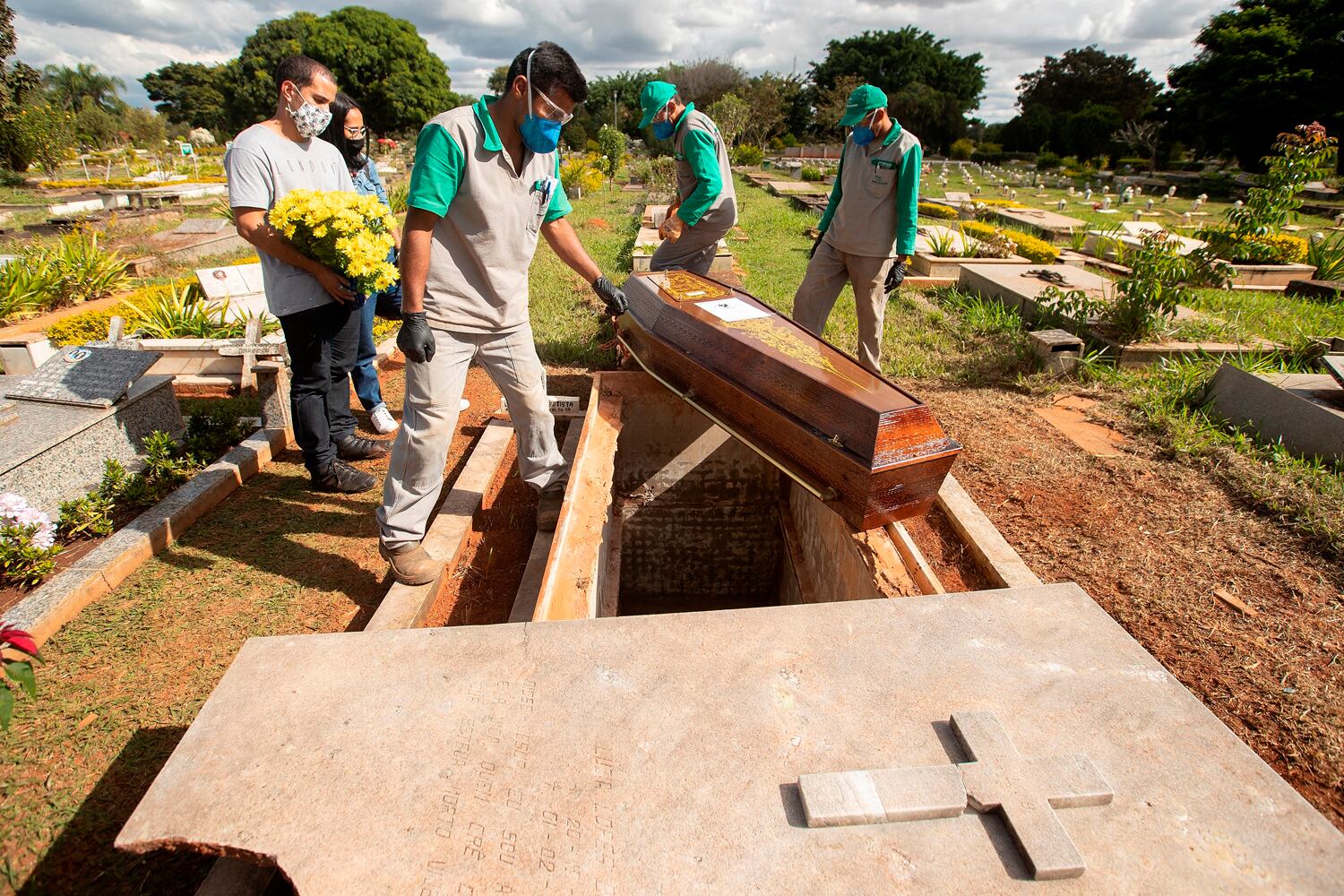 Cementerio Campo da Esperanca, Brasilia. Brasil el el tercer país con más muertos por covid-19.