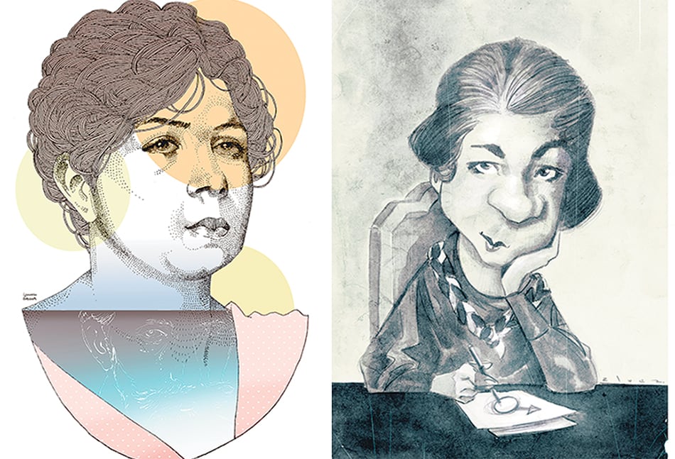 Dos ilustraciones de Alfonsina Storni.