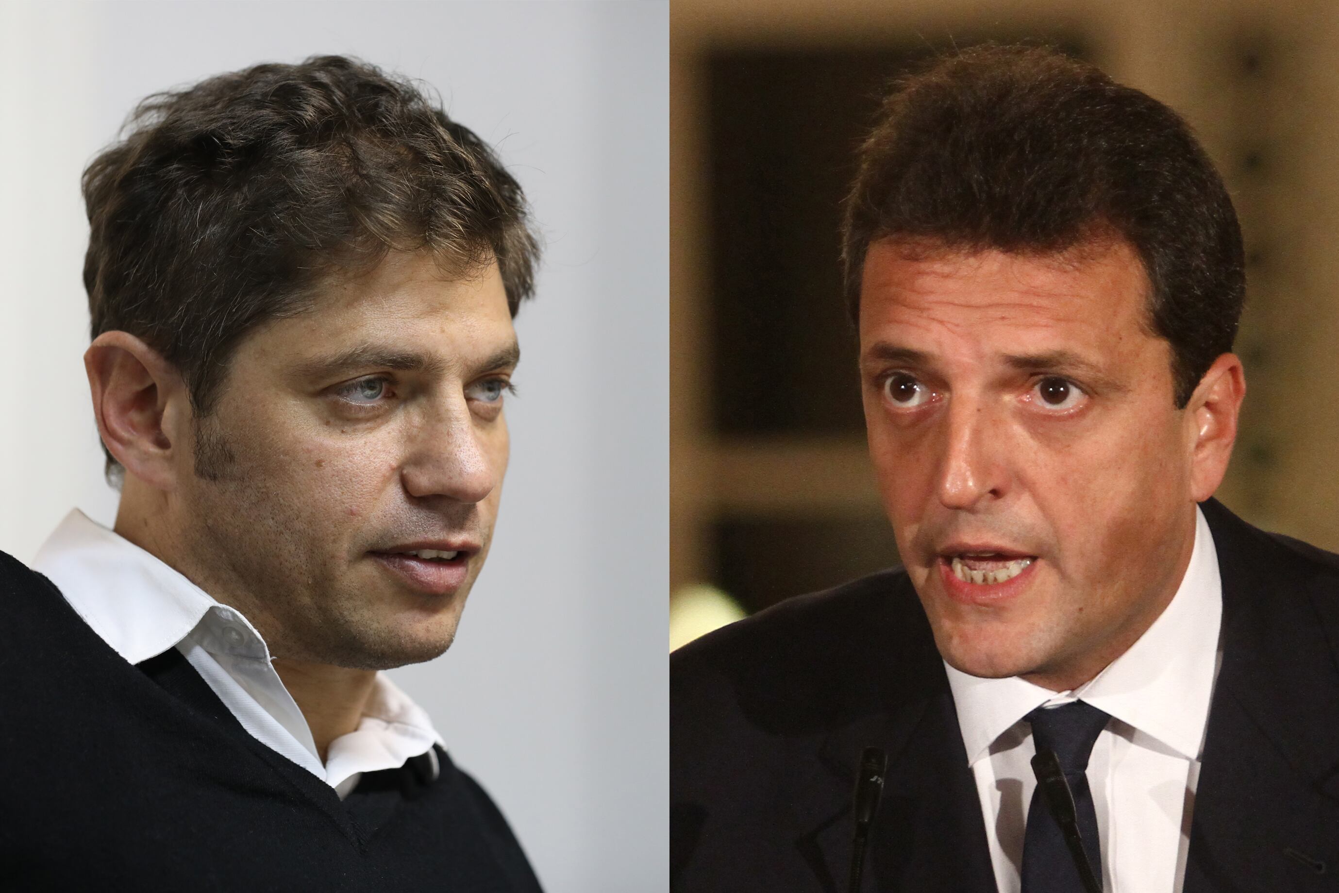 El gobernador Axel Kicillof y el presidente de la Cámara de Diputados, Sergio Massa.