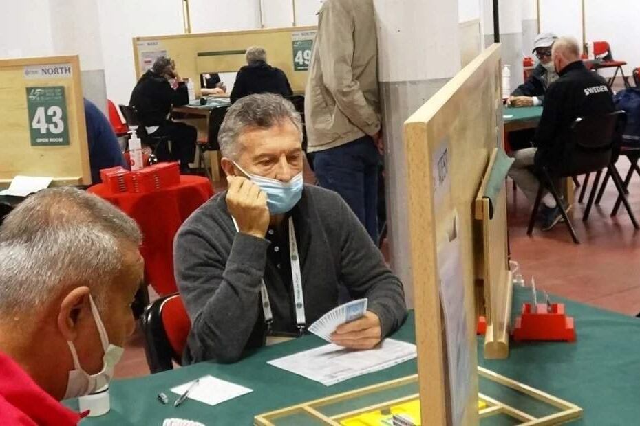 Mauricio Macri en pleno mundial de bridge.