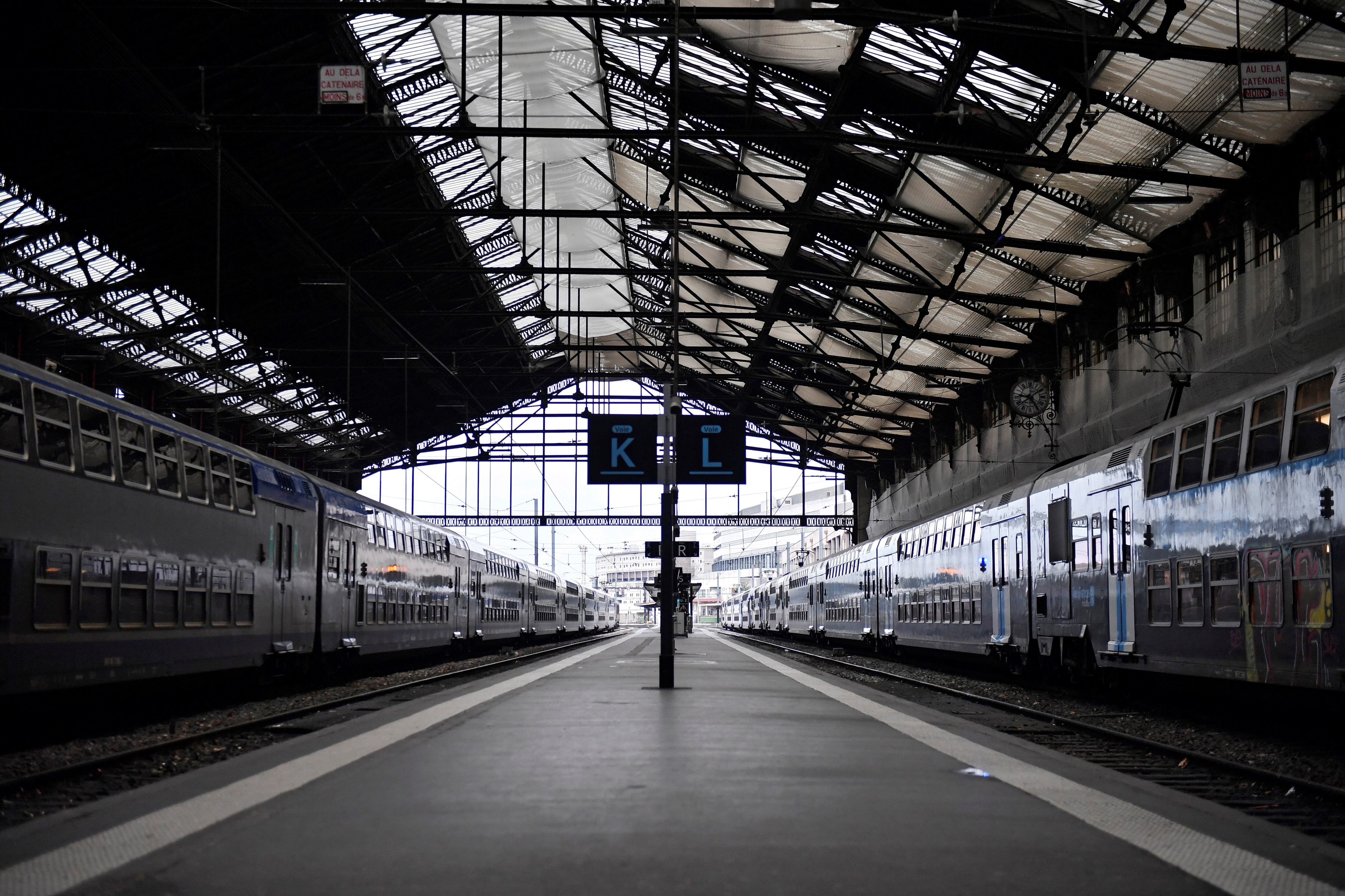 La estación Gare de Lyon, desierta por la huelga de transporte.