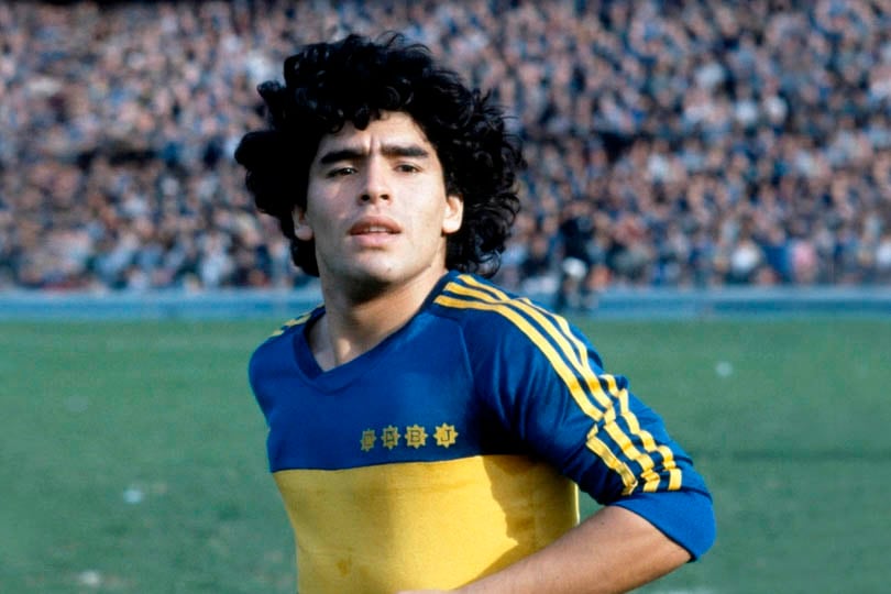 Diego Maradona, con la camiseta de Boca en 1981.