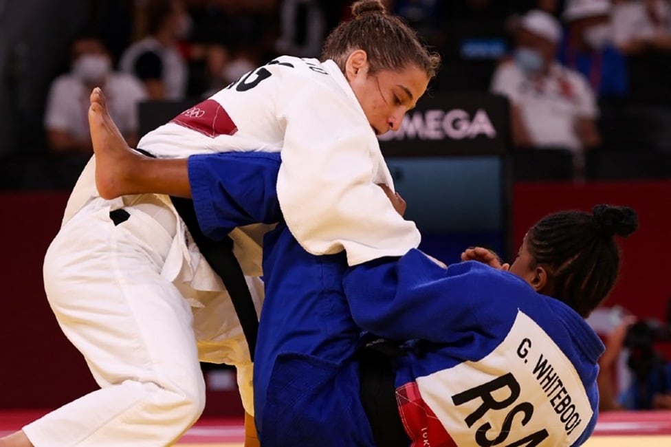 La yudoca Paula Pareto durante uno de sus duelos en Tokio