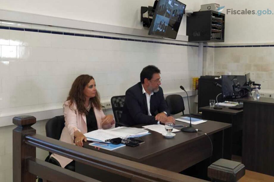 La auxiliar fiscal Vargas y el fiscal Amad en la audiencia de imputación