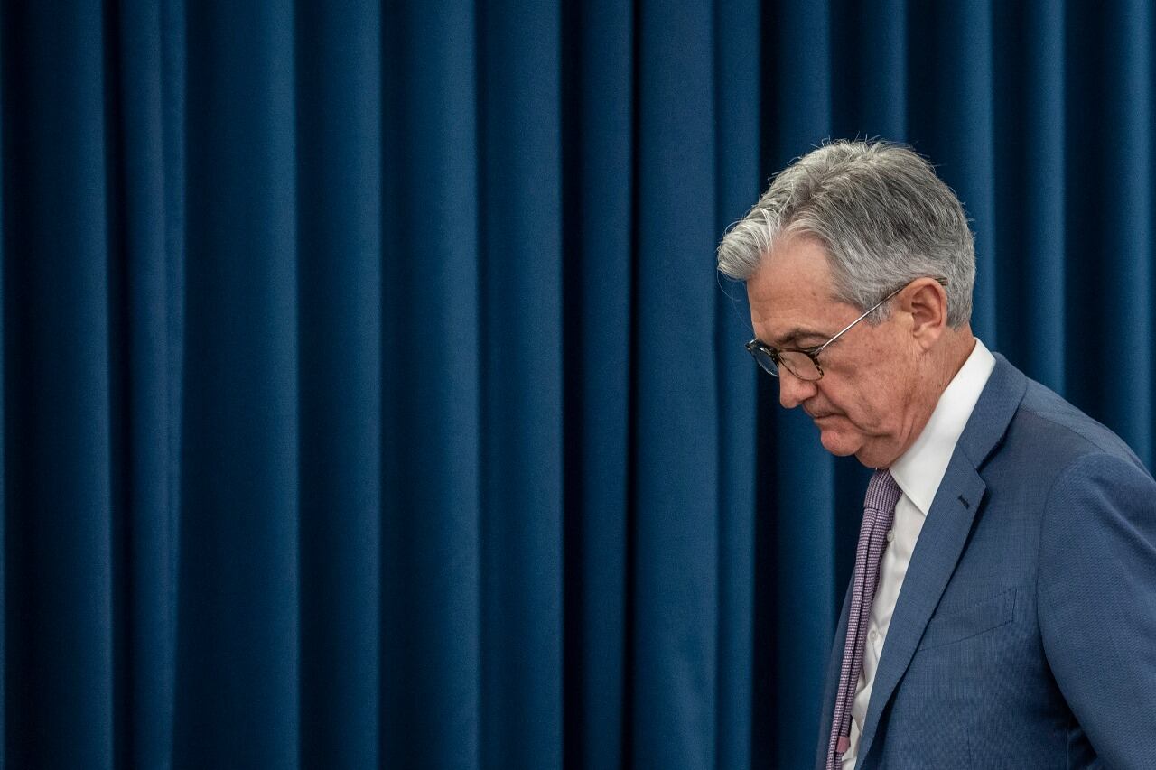Jerome Powell, titular de la FED. Negó que la economía de EE.UU. esté en recesión.