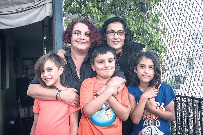 Andrea Majul, Silvina Maddaleno, Abril, Santiago y Jazmín.