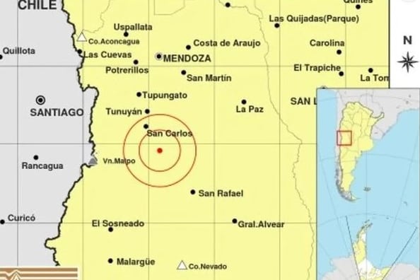 Se registró este domingo a las 8.37 y tuvo su epicentro en el Valle de Uco. Hasta el momento no se reportaron daños materiales ni víctimas.