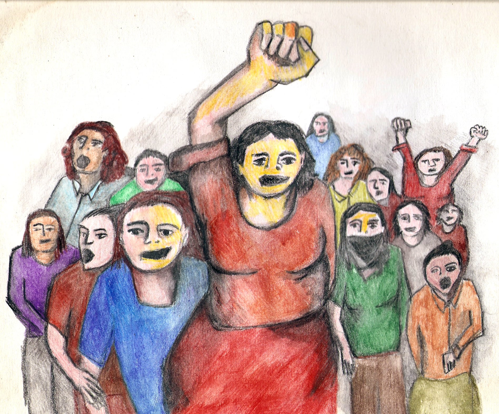 Las mujeres resistimos y luchamos, por Florencia Vespignani. Lápiz sobre papel.