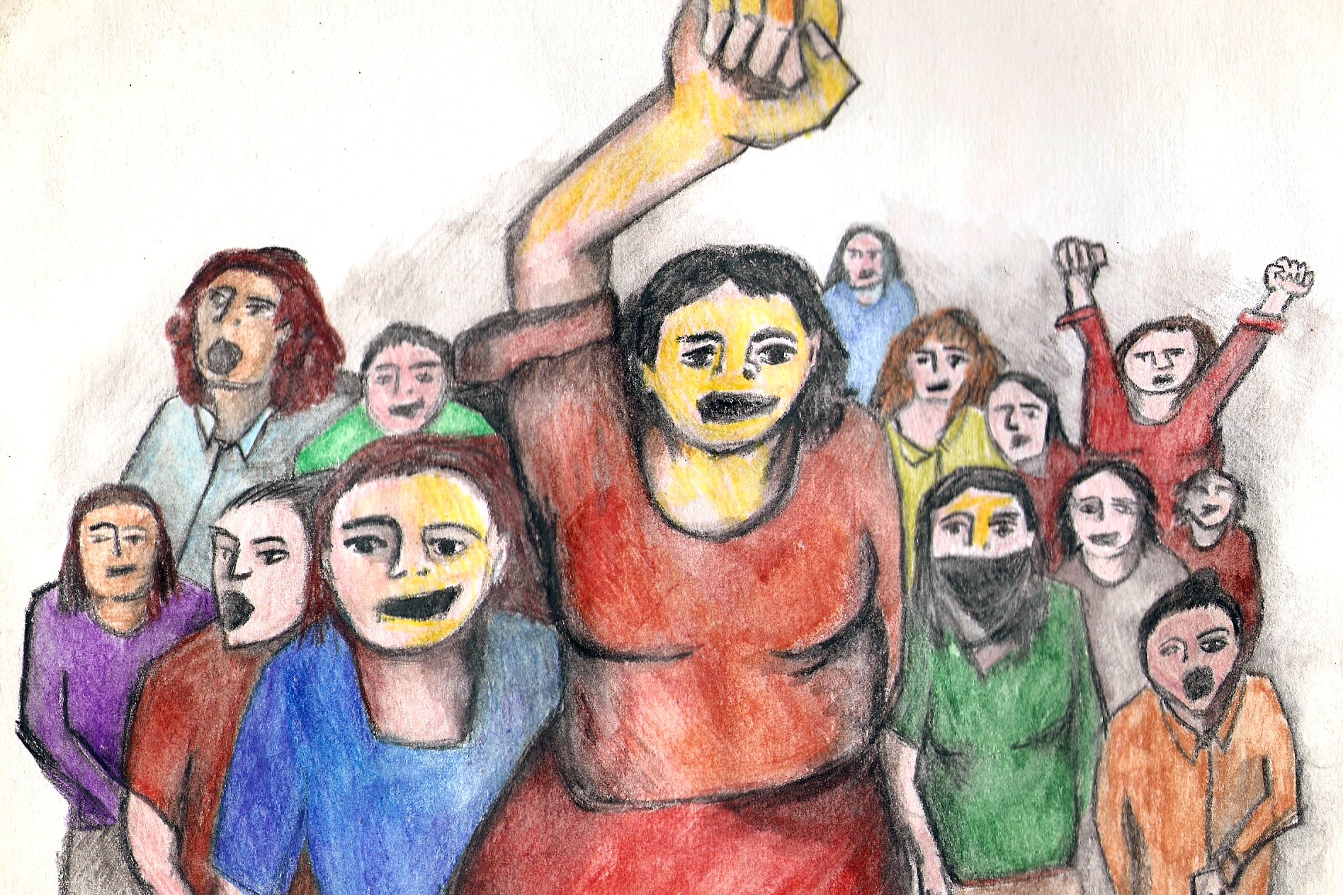 Las mujeres resistimos y luchamos, por Florencia Vespignani. Lápiz sobre papel.