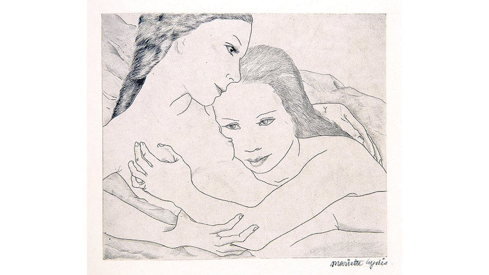 ilustración en aguafuerte para libro de Safo, edición 1933.