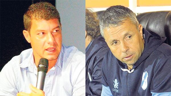 Frente a frente, Sebastián Battaglia y Gustavo Alvarez, los técnicos de Almagro y Aldosivi.