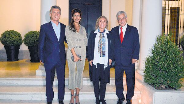 Mauricio Macri cenó anoche en Olivos con Sebastián Piñera.