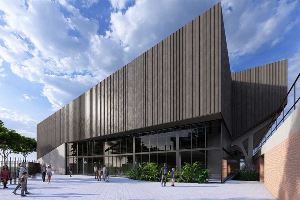 Maqueta del Estadio Multipropósito Arena.