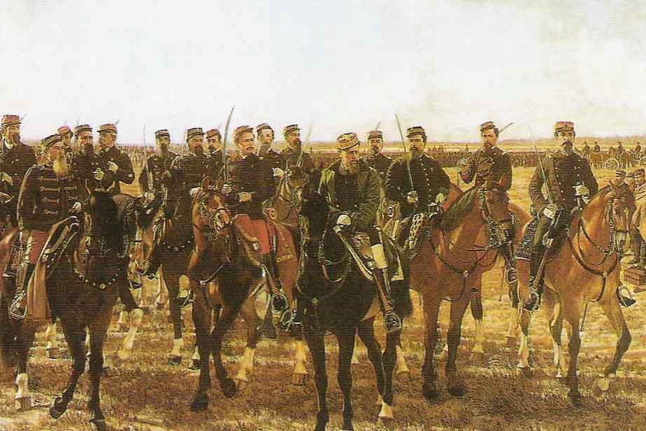 Fragmento de la obra "Conquista del desierto" de Juan Manuel Blanes (1889), el general Julio A. Roca en el centro.