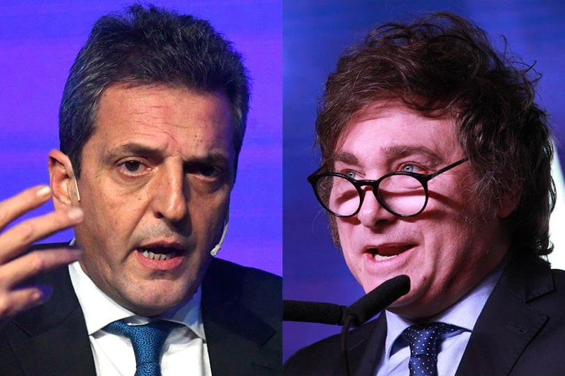 Sergio Massa y Javier Milei.
