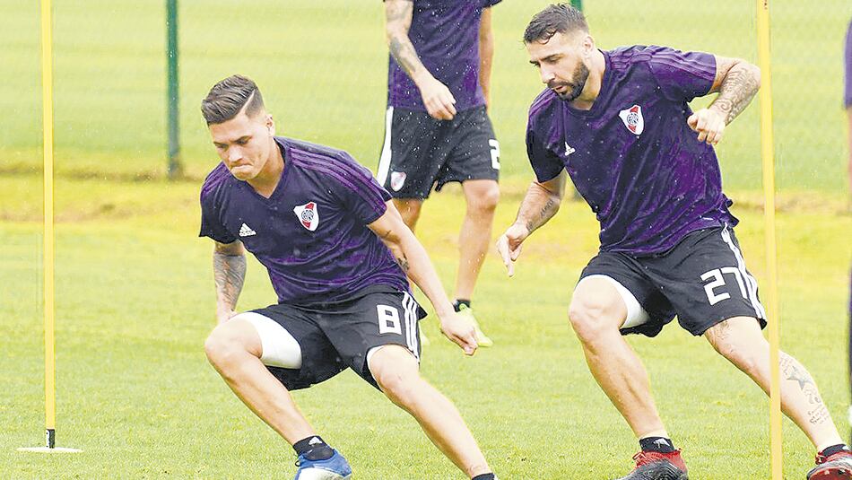 River se entrenó estos días en Ezeiza, luego de jugar un amistoso en Uruguay.