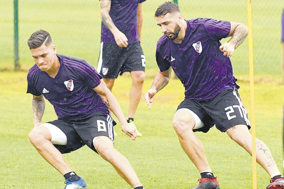 River se entrenó estos días en Ezeiza, luego de jugar un amistoso en Uruguay.