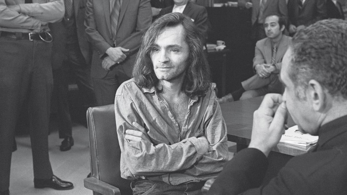 Manson durante el juicio que en 1971 lo condenó a muerte.