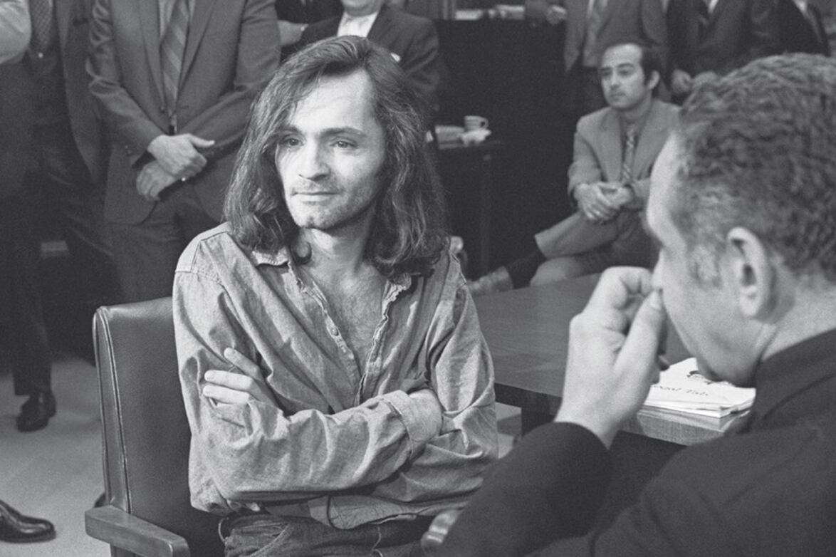Manson durante el juicio que en 1971 lo condenó a muerte.