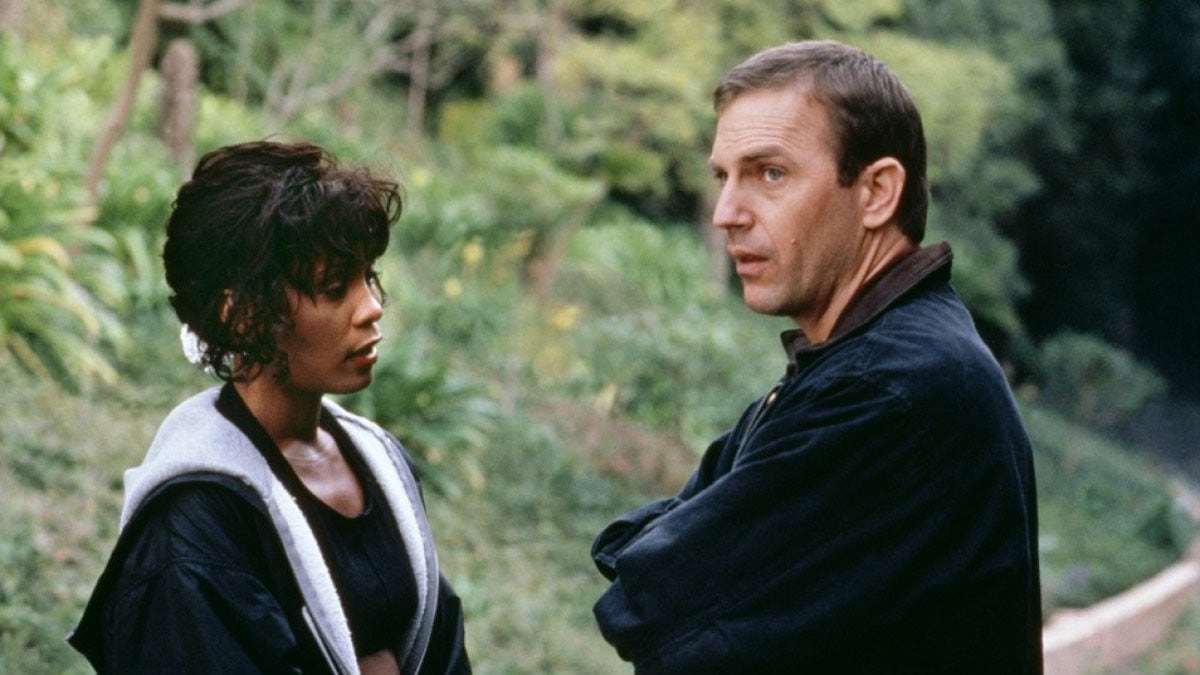 Whitney Houston y Kevin Costner en "El guardaespaldas", de 1992.