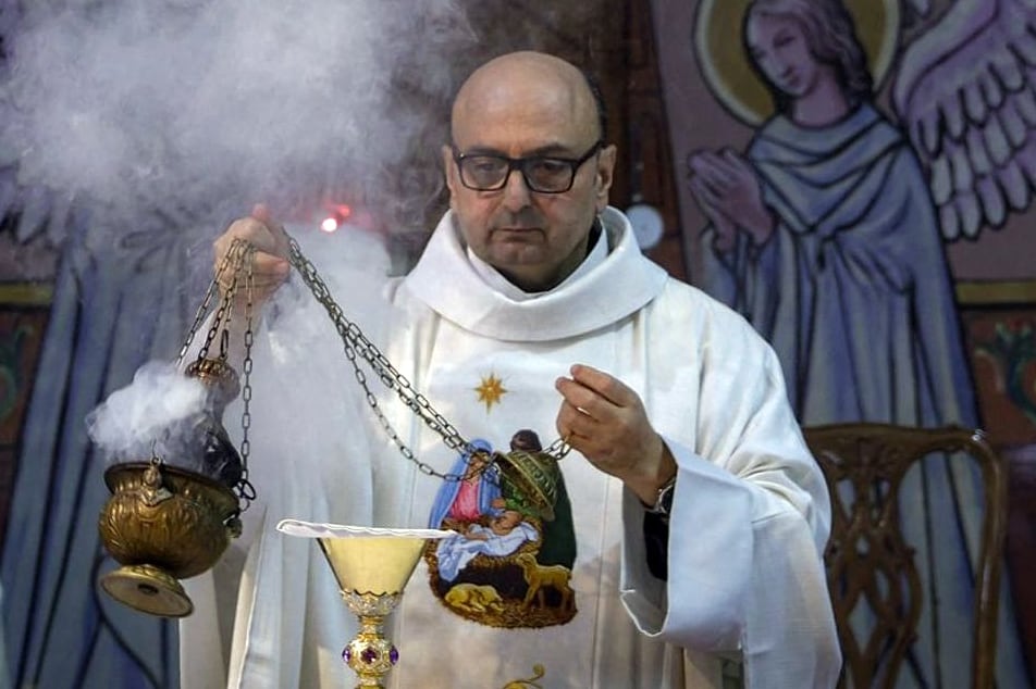 Gabriel Romanelli, párroco de la Iglesia Sagrada Familia de Gaza.