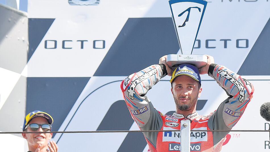 Dovizioso, ayer en San Marino. Marc Márquez fue segundo.